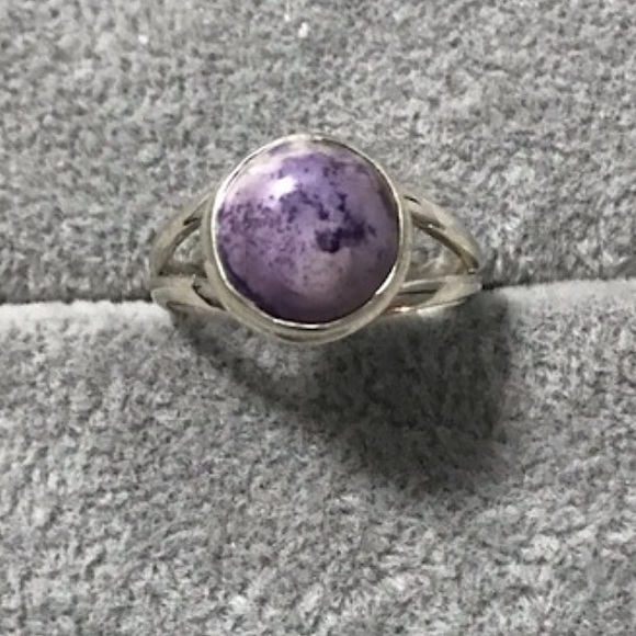 New Sterling Silver Purple Utah Tiffany Stone Ring Size 7.75-8 Crystal Gemstone - Picture 3 of 16